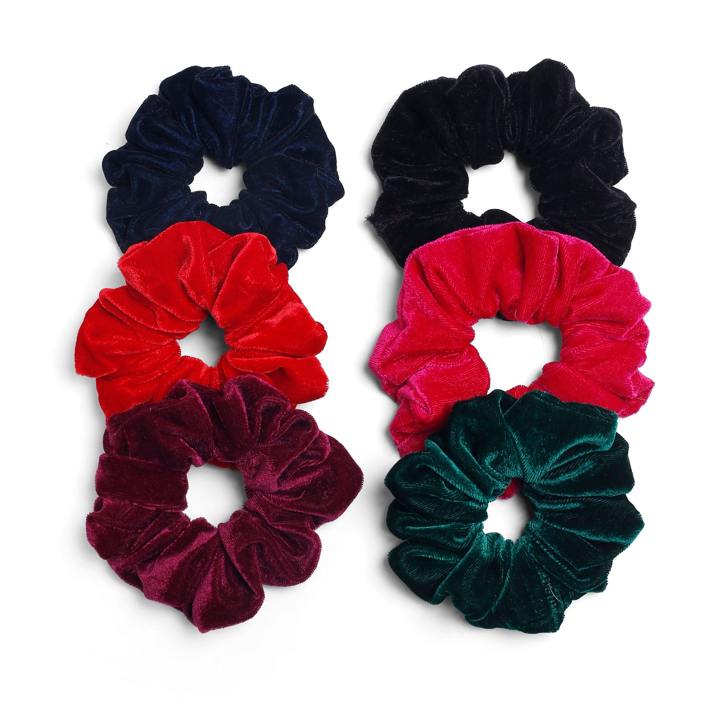 Velvet Plan color Rubber band set of 6 pc Scrunchies