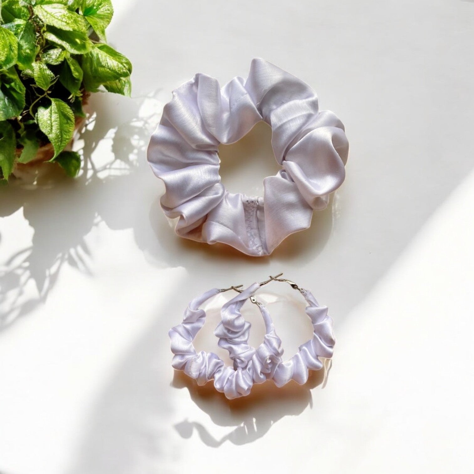 Sunshine Bliss Scrunchie Hoop earring set