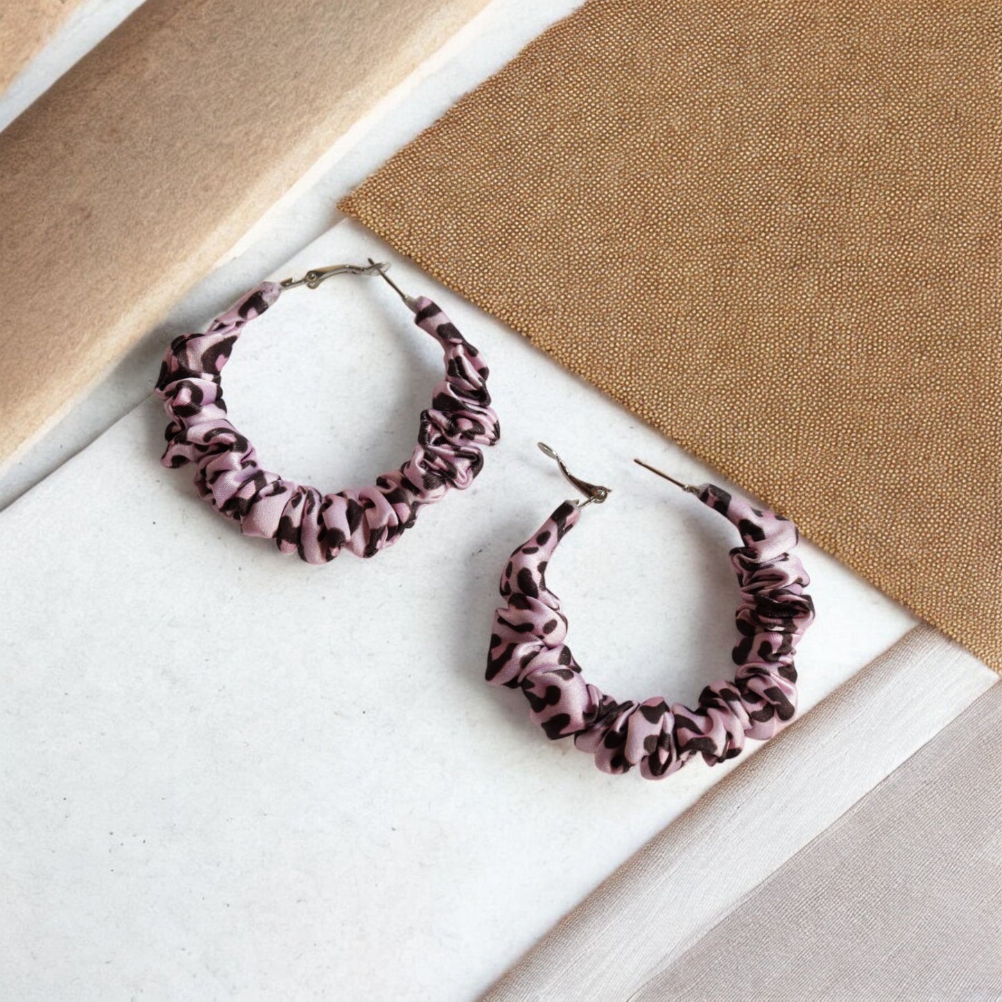 Pink Prowl Scrunchie Hoop earring