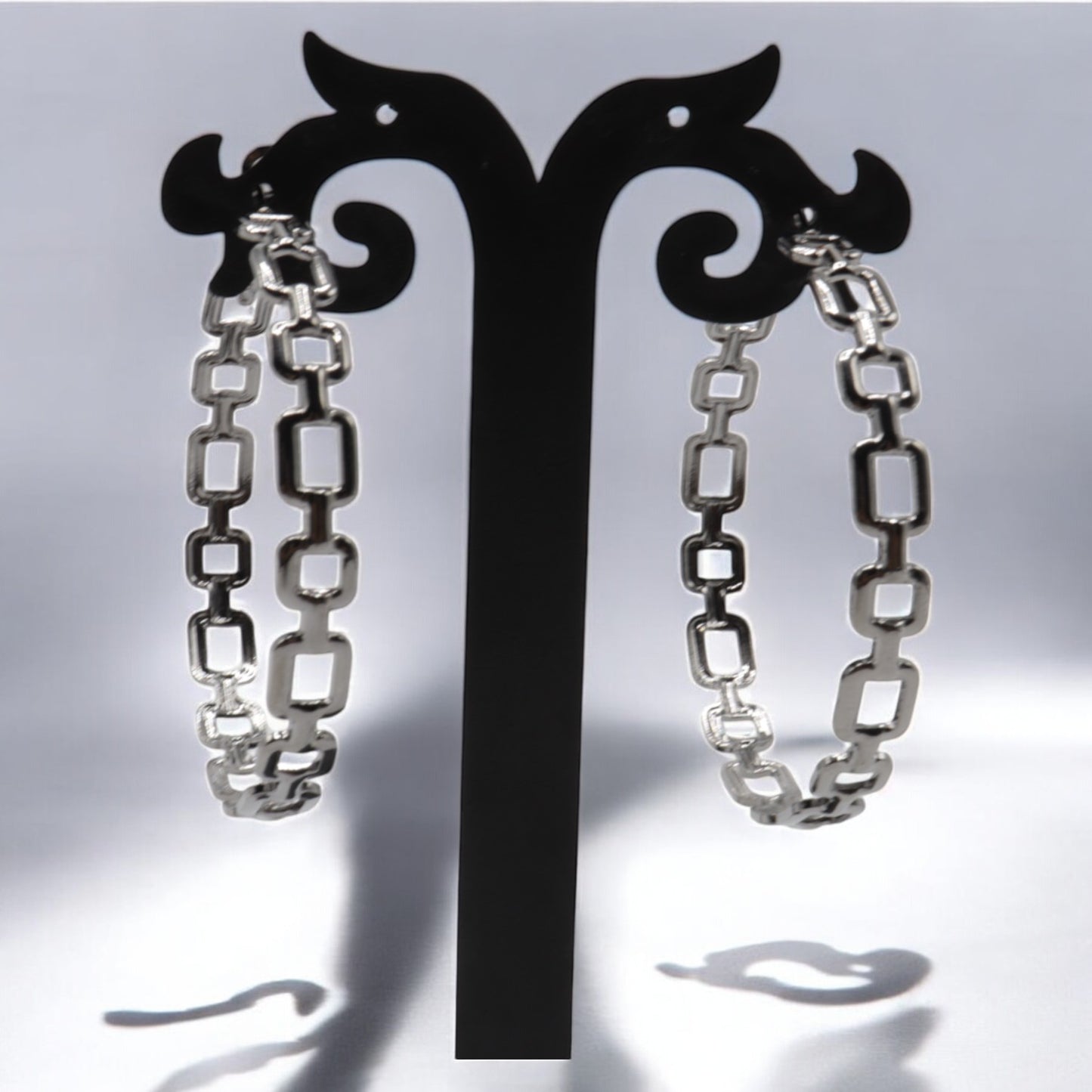 Chainlink Hoops Korean Earrings