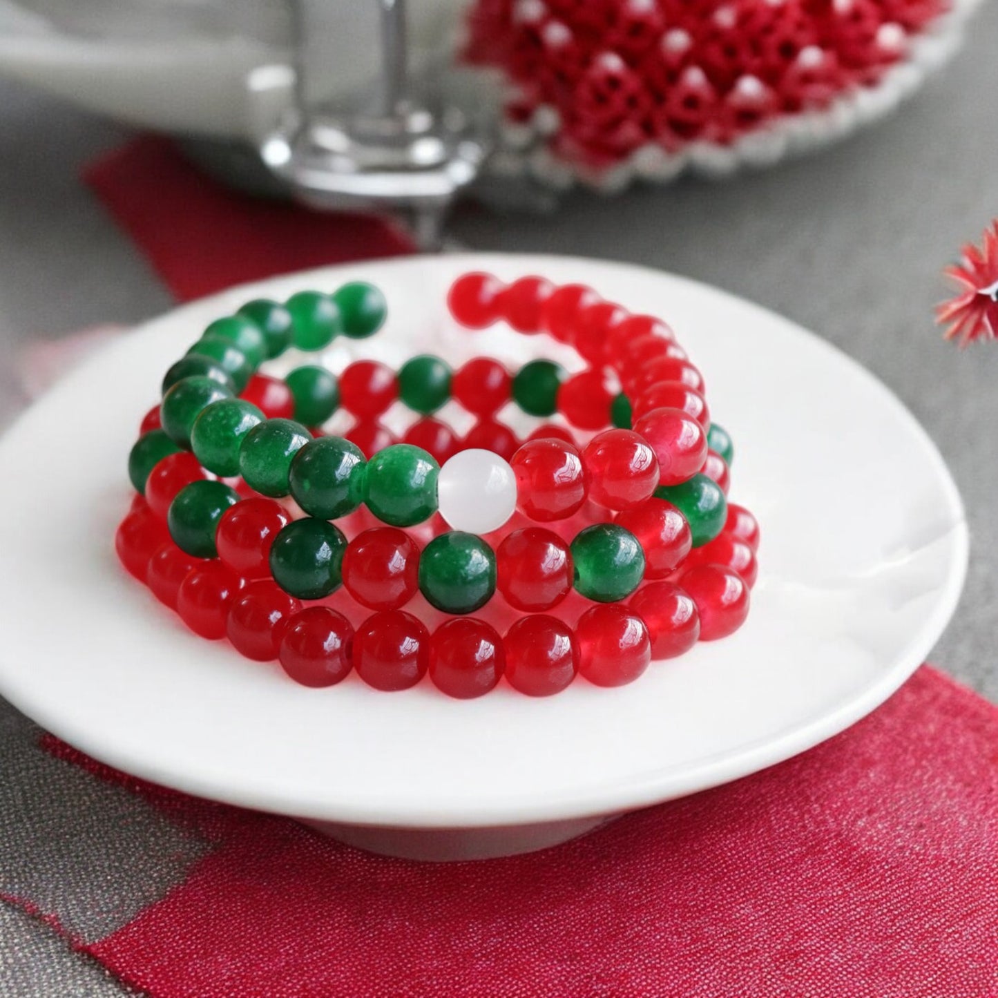 Santa Claus Crystal Beads Bracelet 03