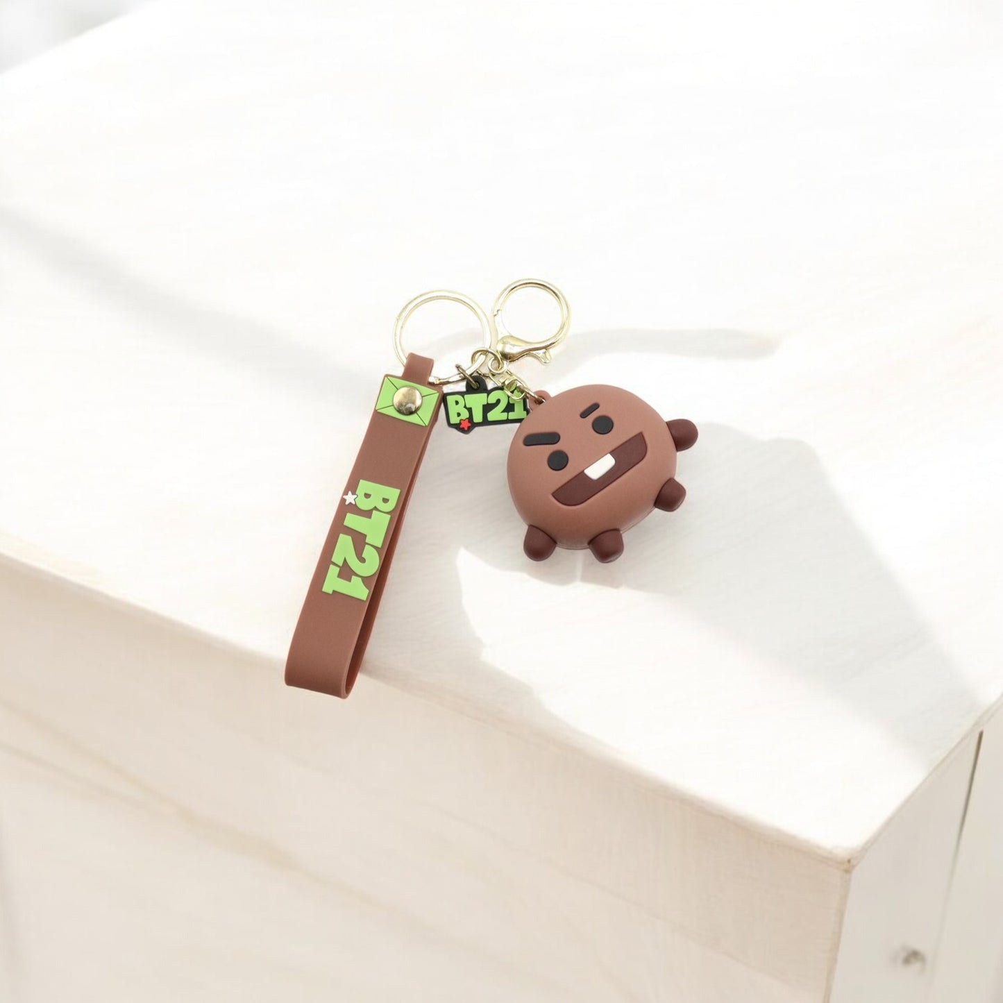 BTS Silicon Rubber L size with wristlet Keychain