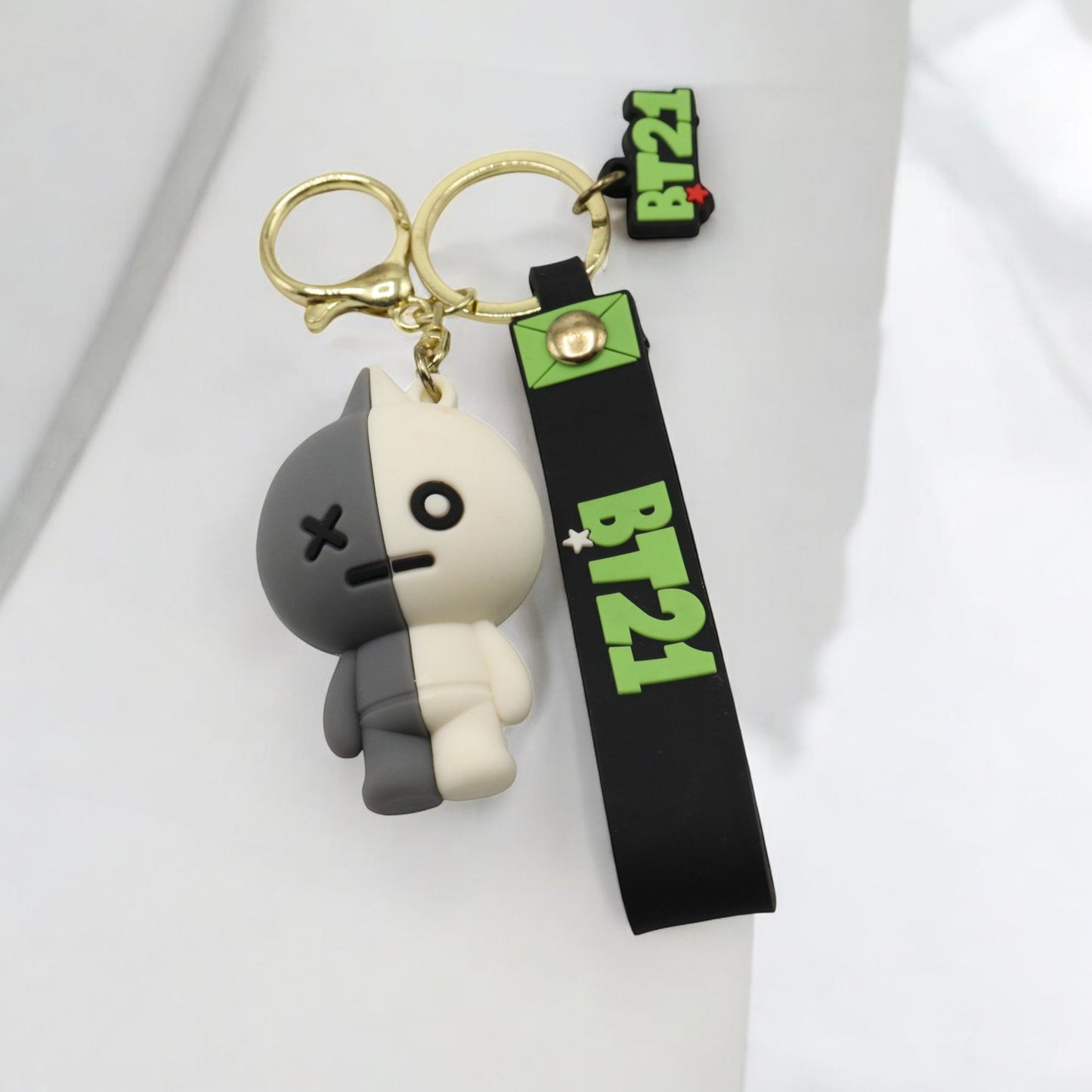 BTS Silicon Rubber L size with wristlet Keychain