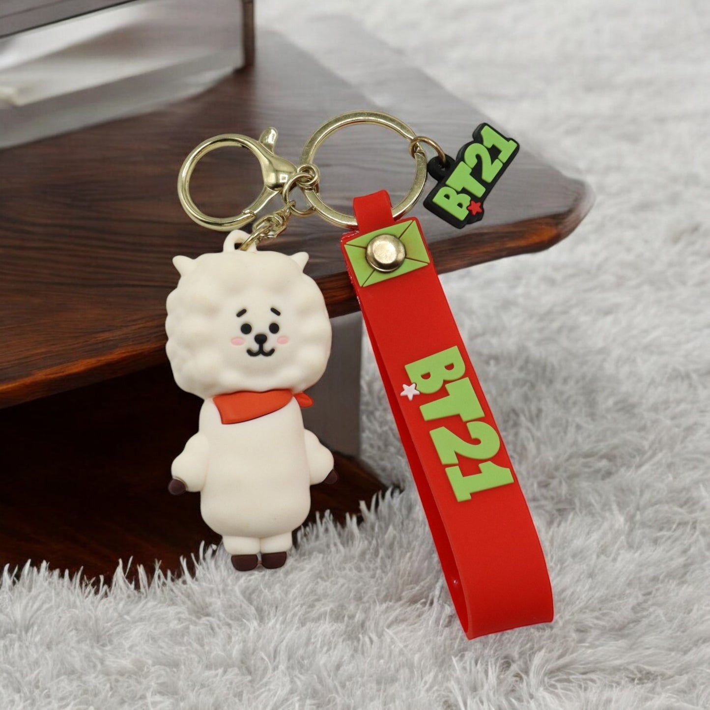 BTS Silicon Rubber L size with wristlet Keychain