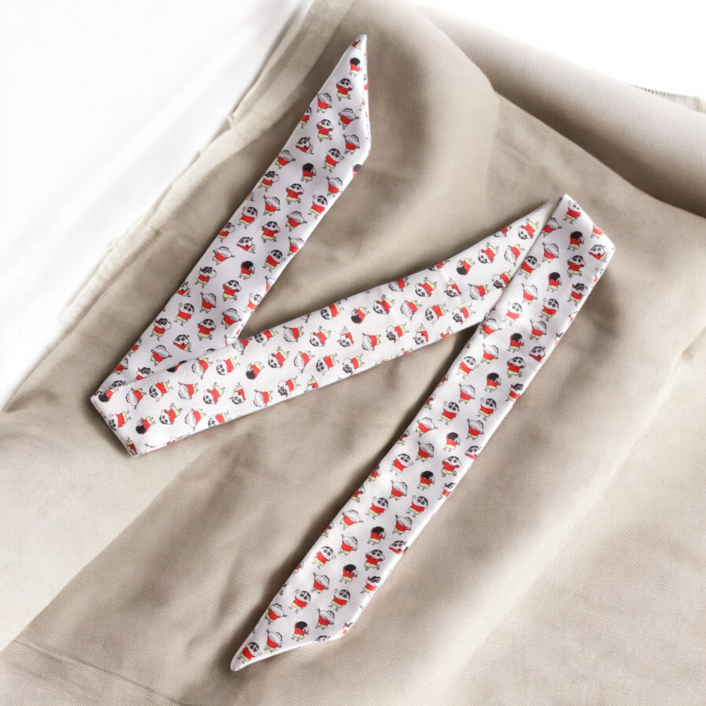 Shinchan printed Ribbon Scrunchie