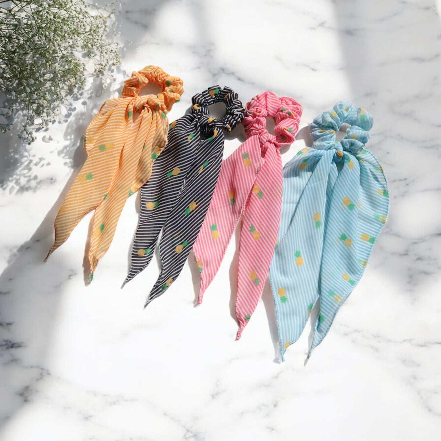 Georgette Scarf Scrunchie Pineapple