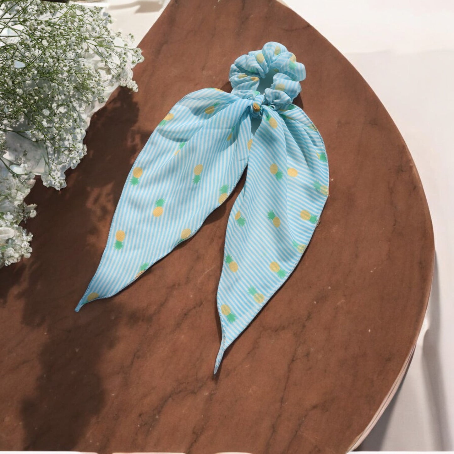 Georgette Scarf Scrunchie Pineapple