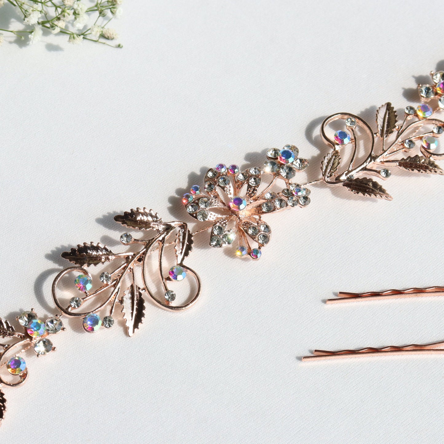 Golden Floral Hair Pin – Perfect for Brides & Bridesmaids