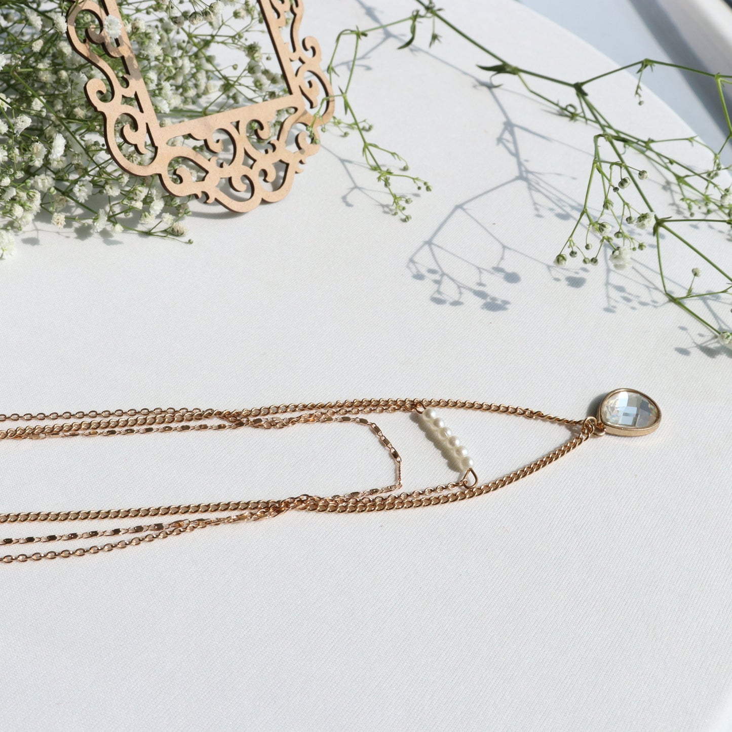 Golden Glow Three-Layer Necklace