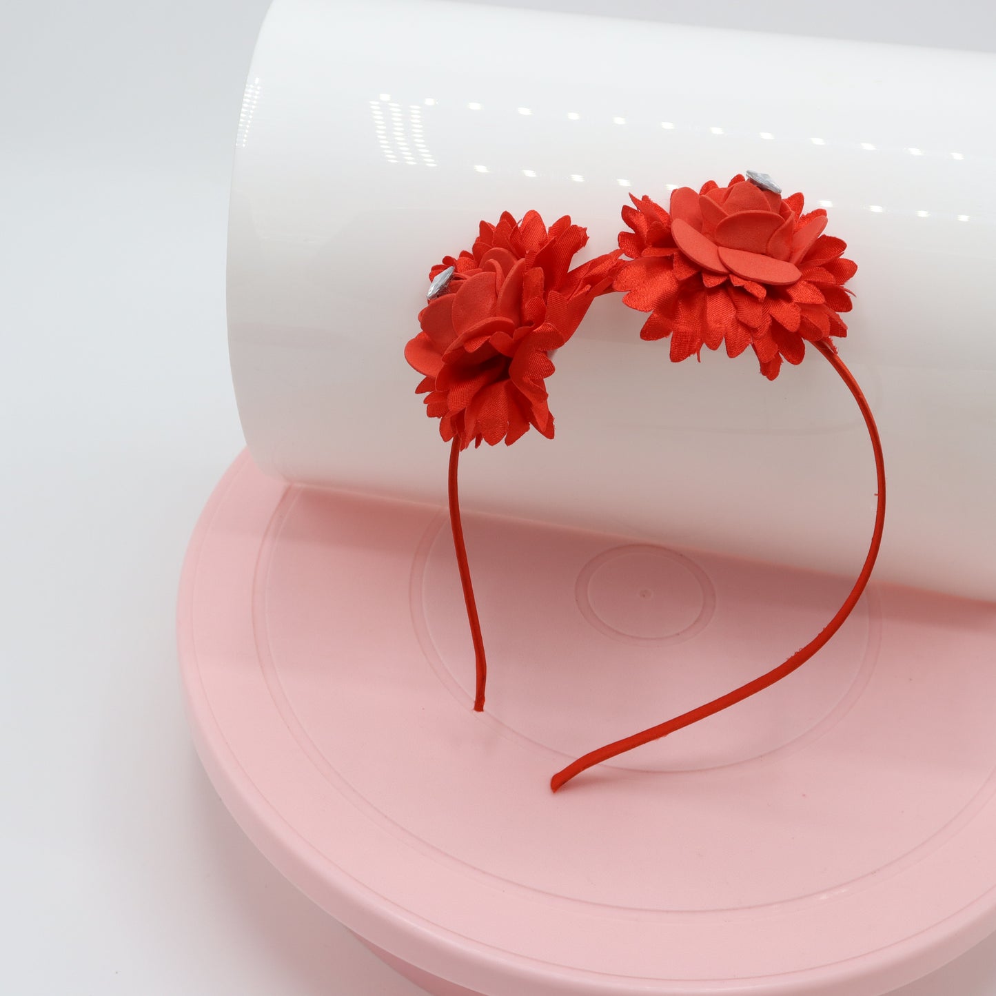 Classic Red Charm Double Bloom Baby Headband