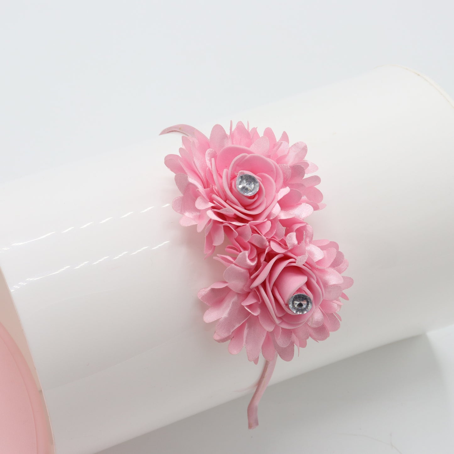 Blush Pink Beauty Double Bloom Baby Headband