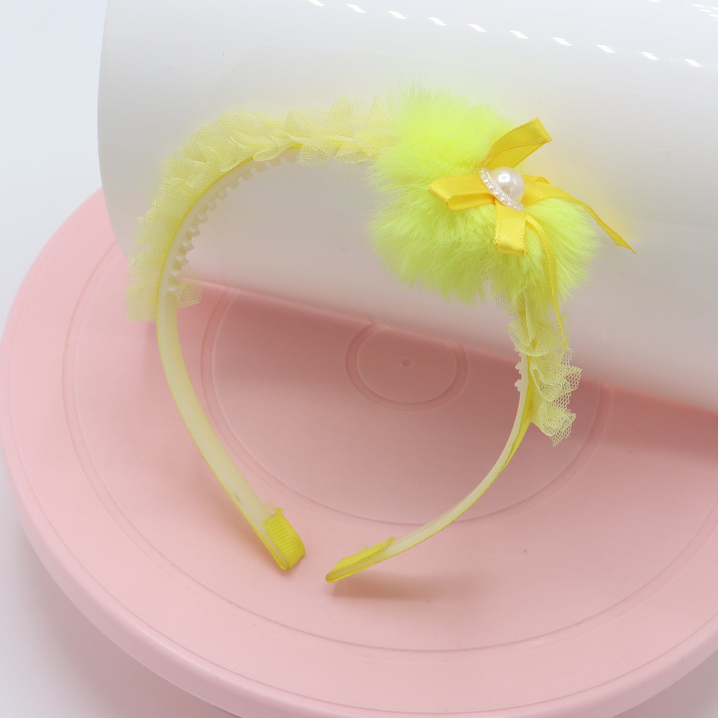 Pearl Ribbon Bloom Baby Headband Yellow