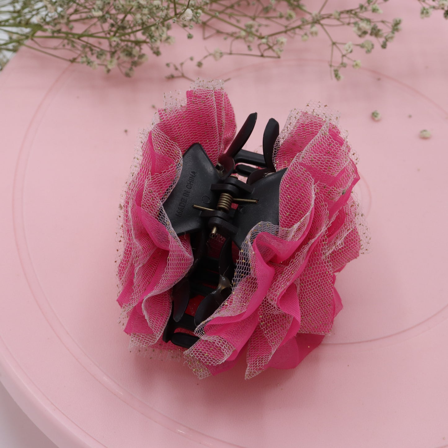 Pink Full Flower Bloom Clutche