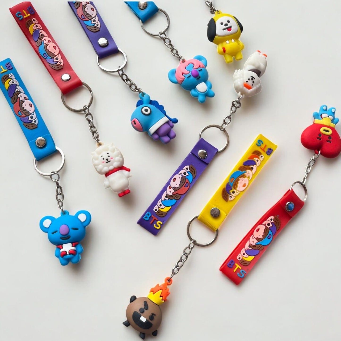 BTS Anime Cartoon Character 3D Silicone Premium Keychain