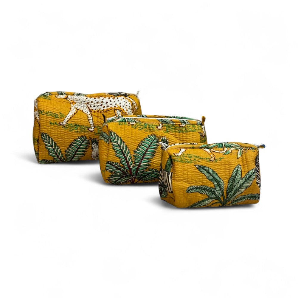Animal Print Quilted Pouch Combo
