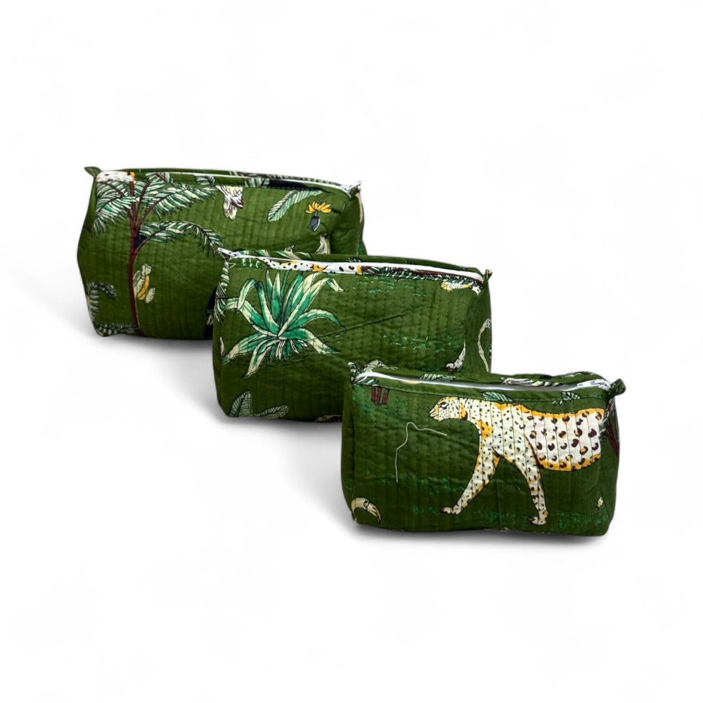 Animal Print Quilted Pouch Combo