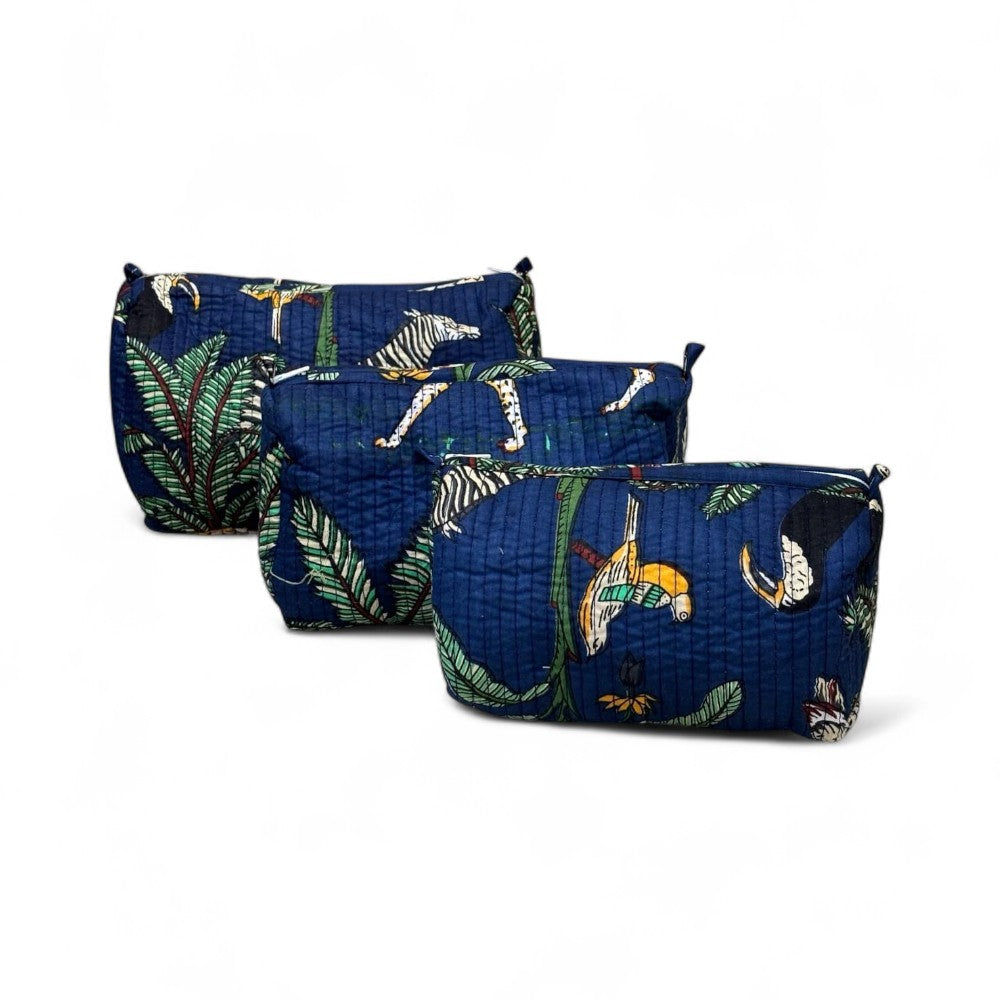 Animal Print Quilted Pouch Combo