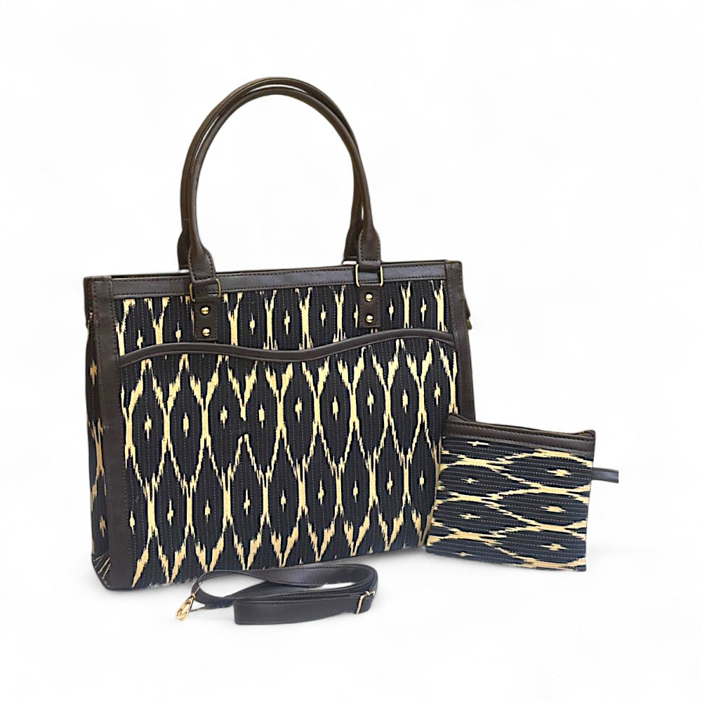 Wavy Tote with Pouch bag