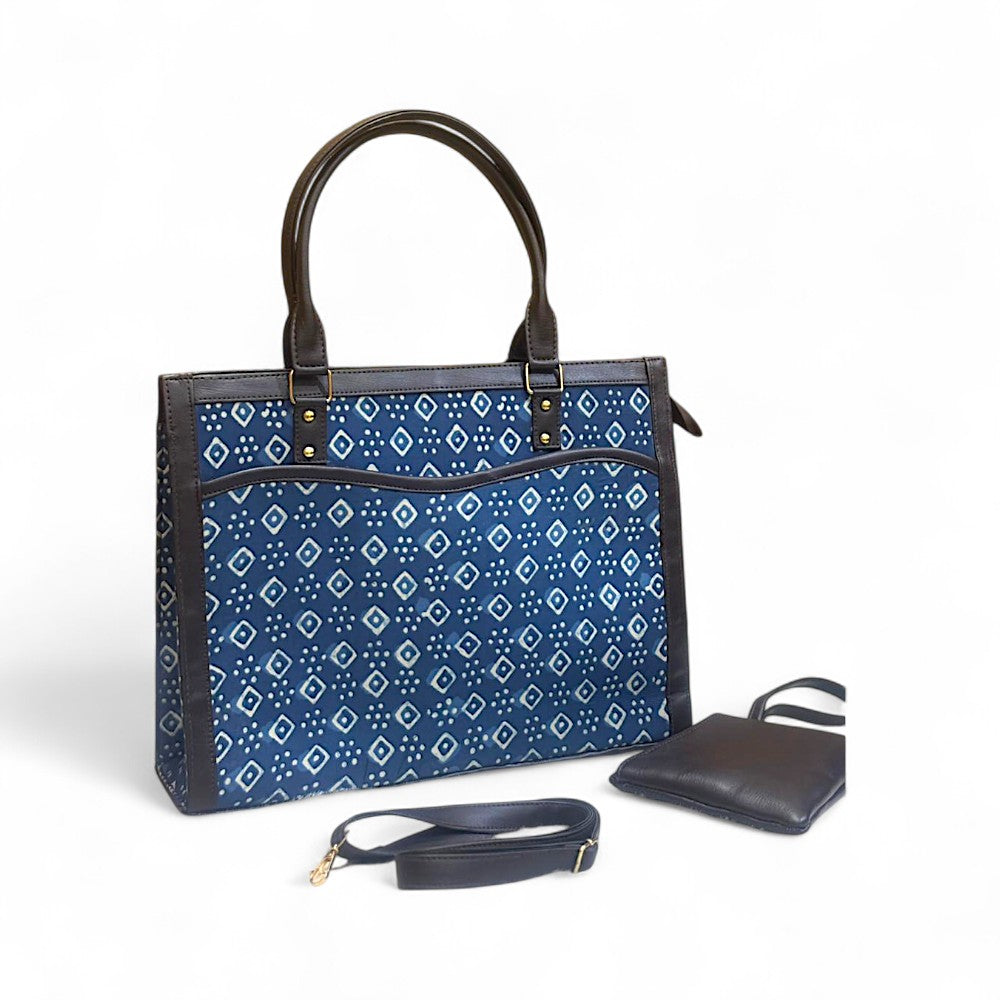 Wavy Tote with Pouch bag