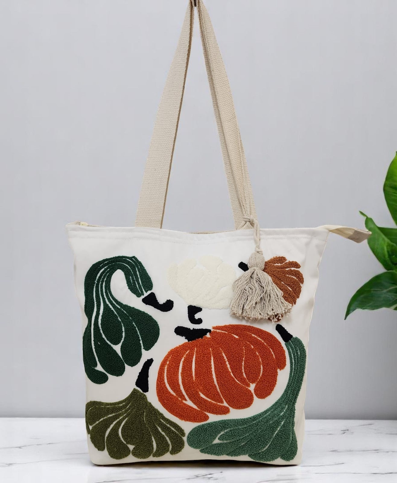 Artistic Floral Design Tote Bag