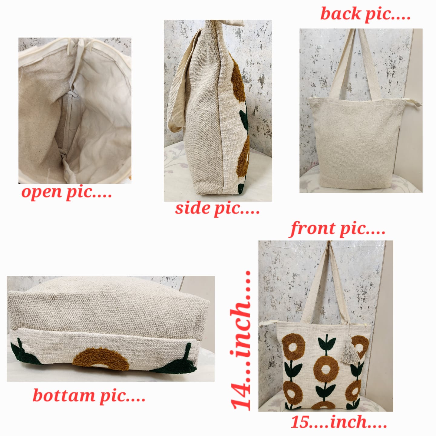 Artistic Floral Design Tote Bag