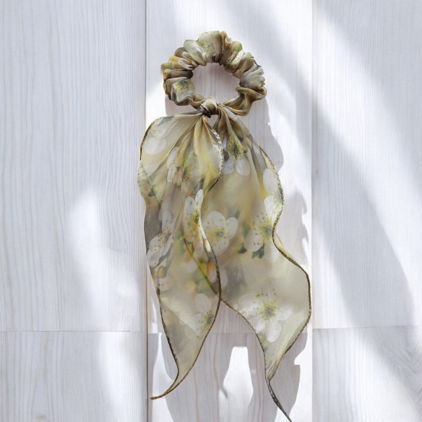 Organza Printed Scarf Scrunchie