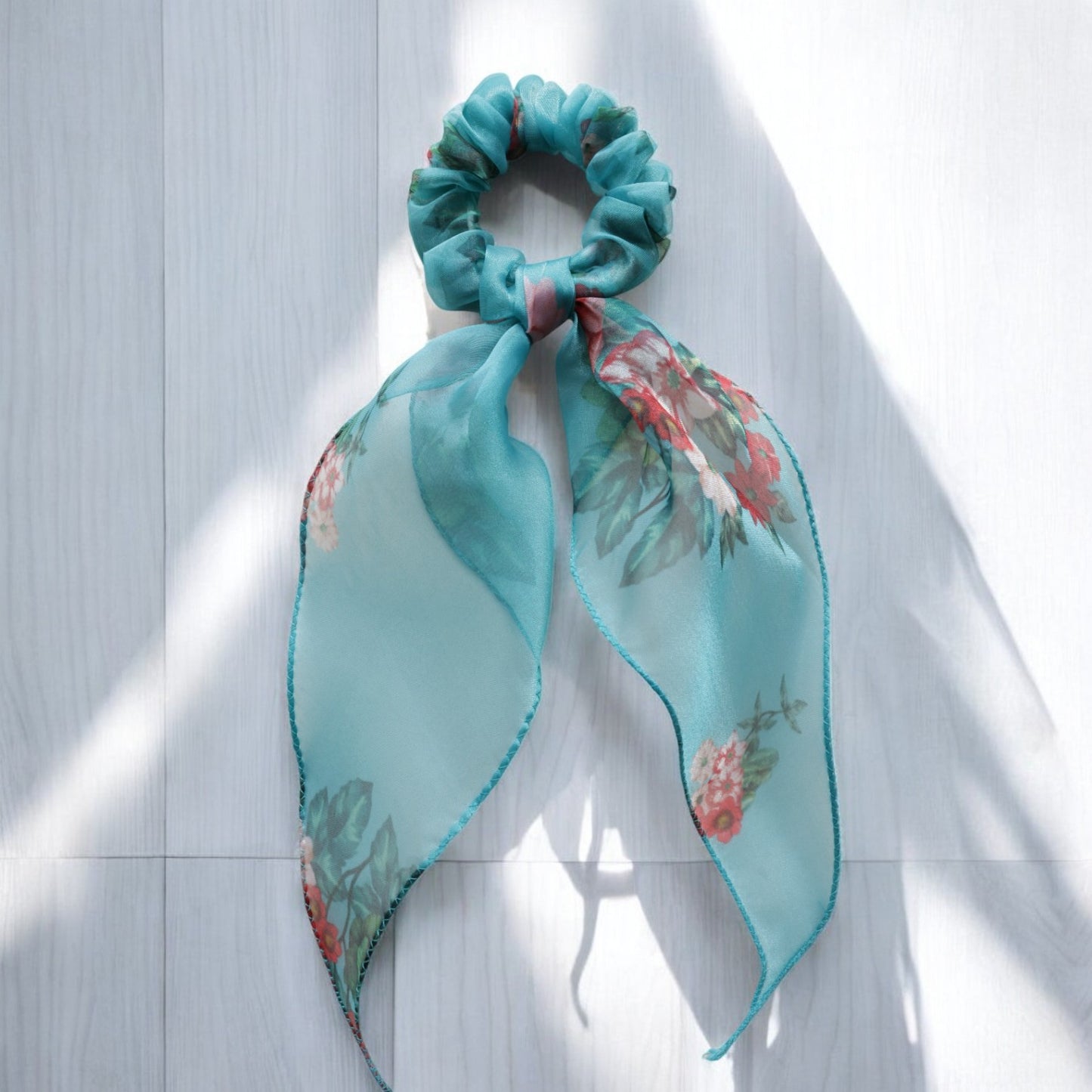 Organza Printed Scarf Scrunchie