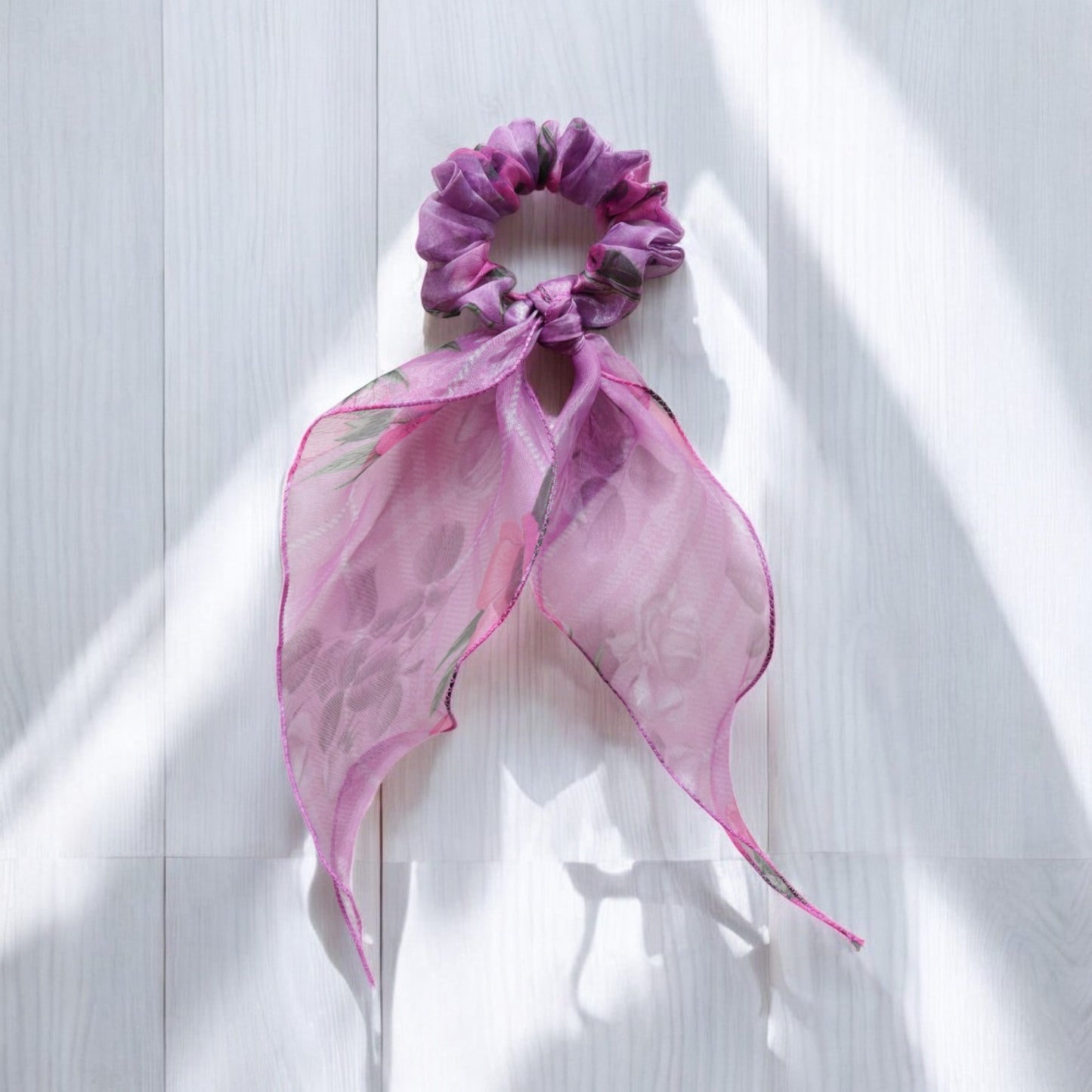 Organza Printed Scarf Scrunchie