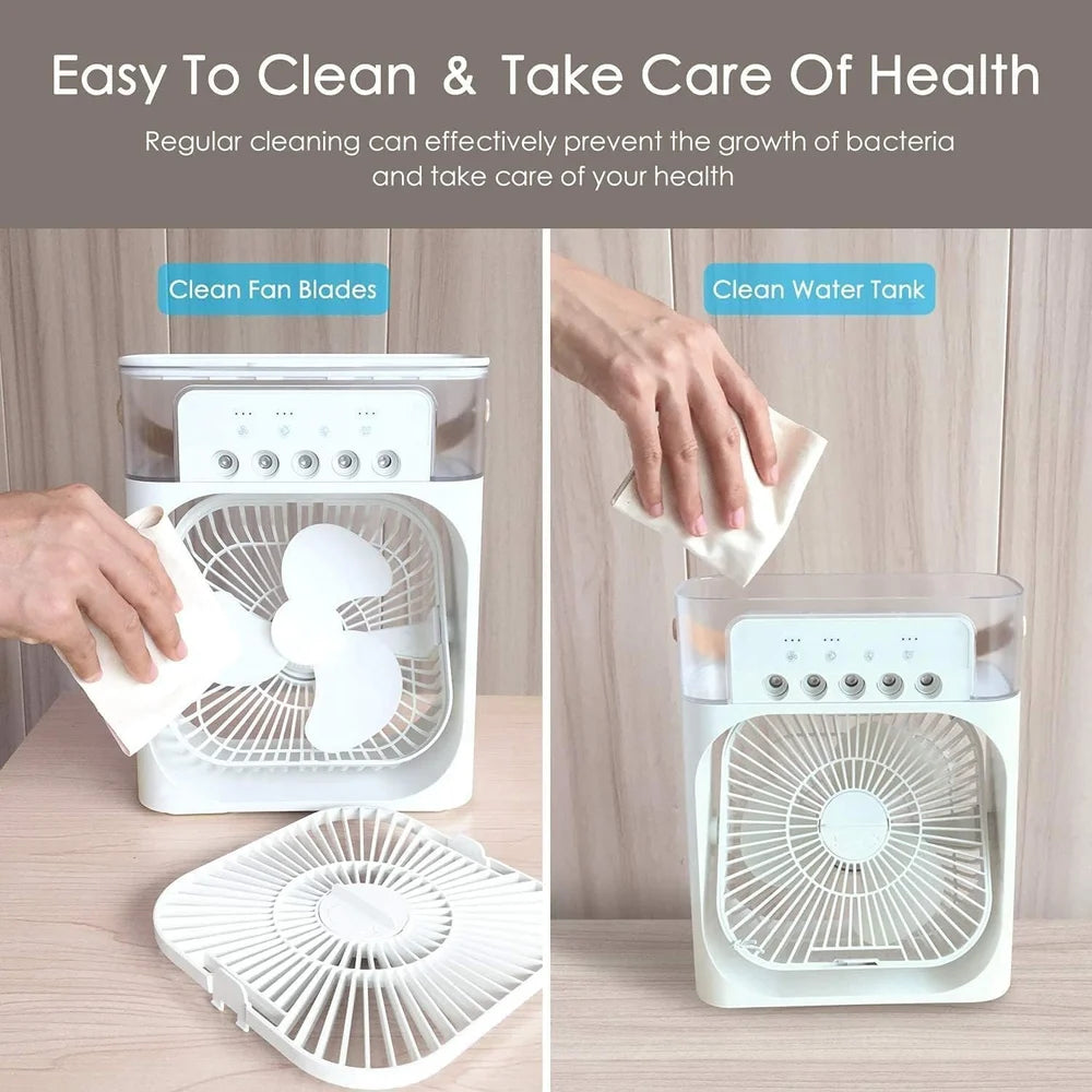 Mini Cooler Fan with 7-Color LED Light