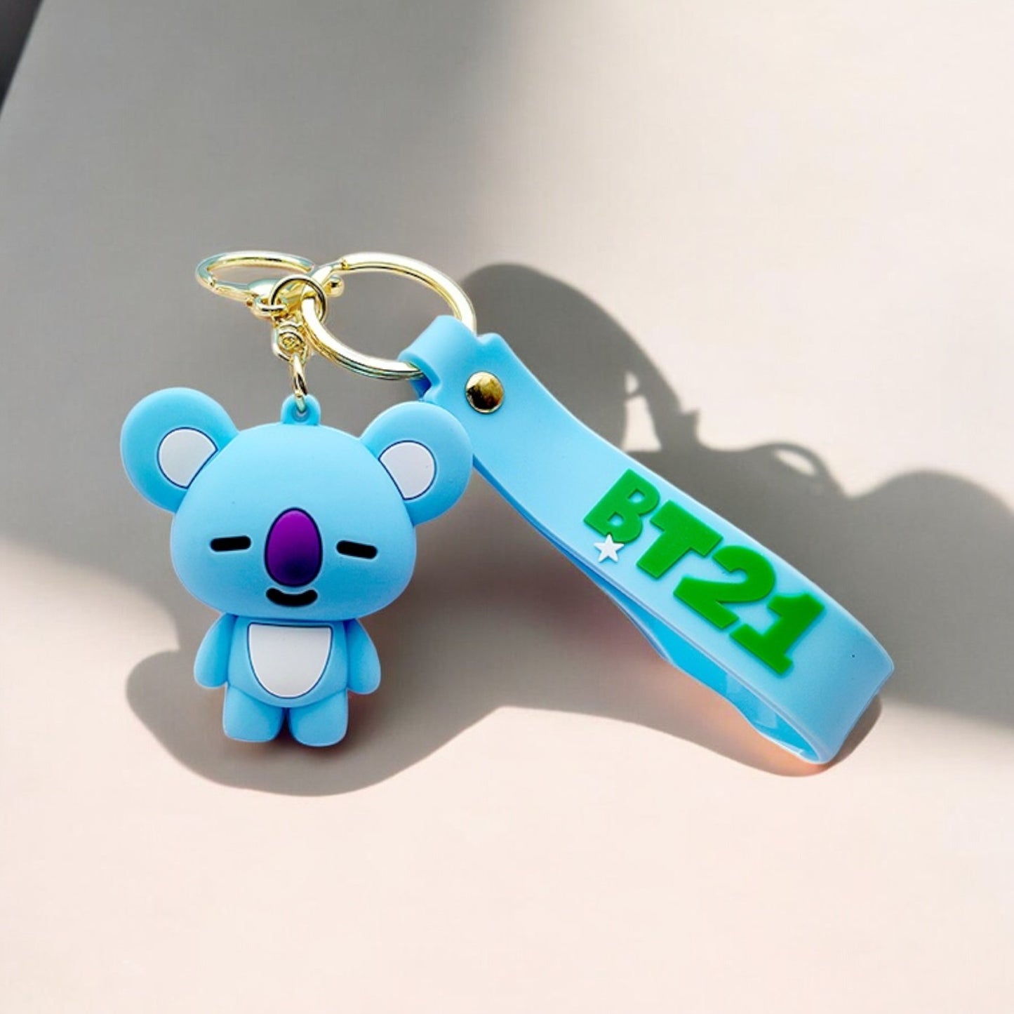 BTS Silicon Rubber L size with wristlet Keychain