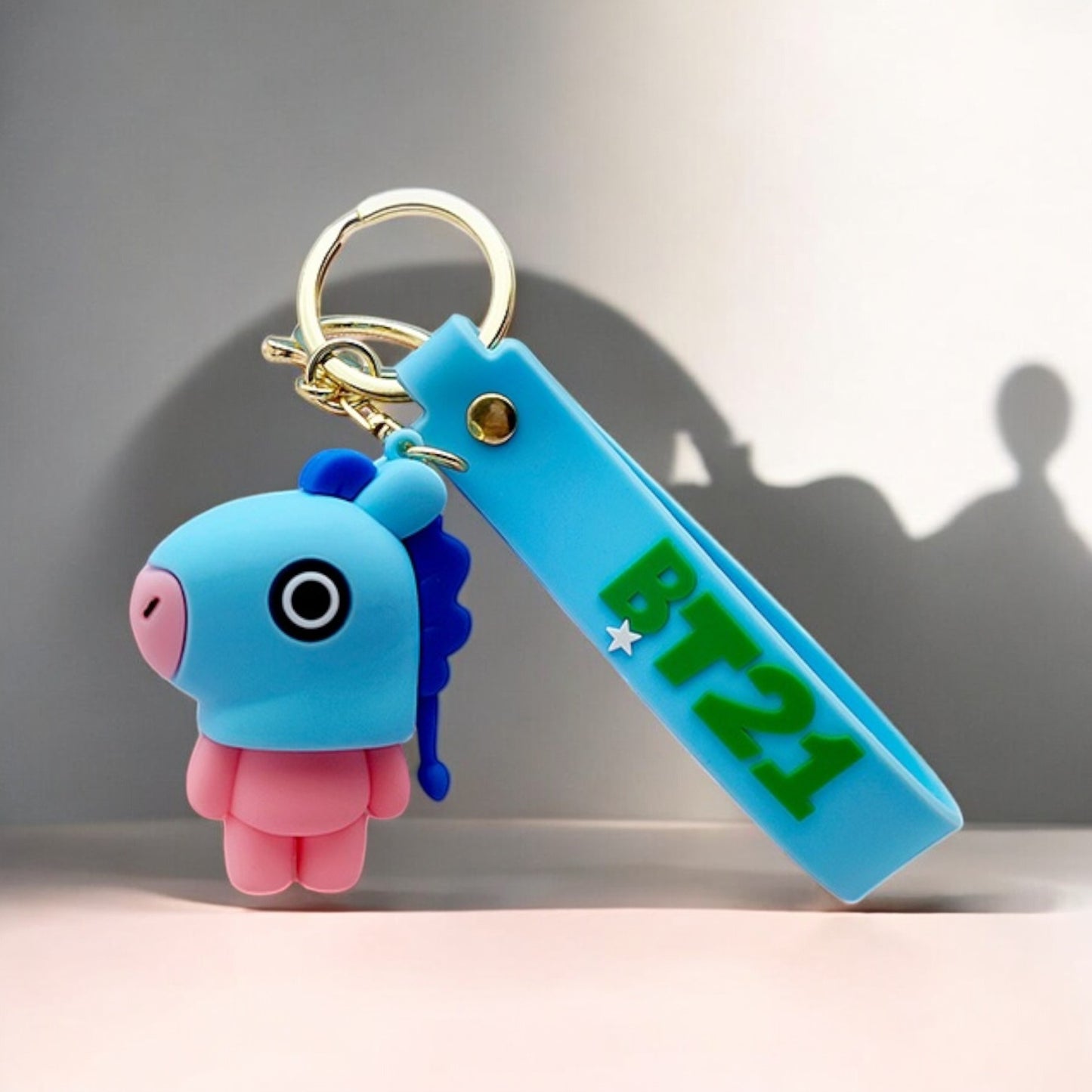 BTS Silicon Rubber L size with wristlet Keychain