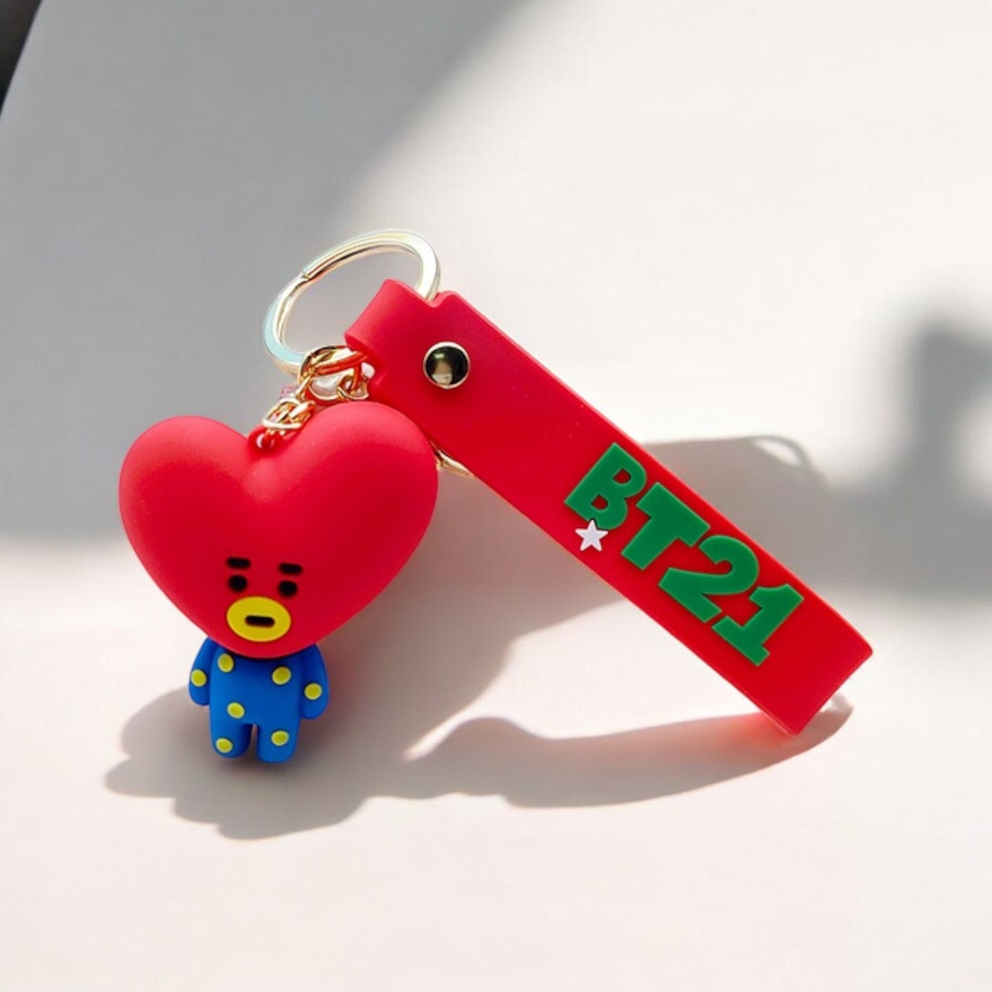 BTS Silicon Rubber L size with wristlet Keychain