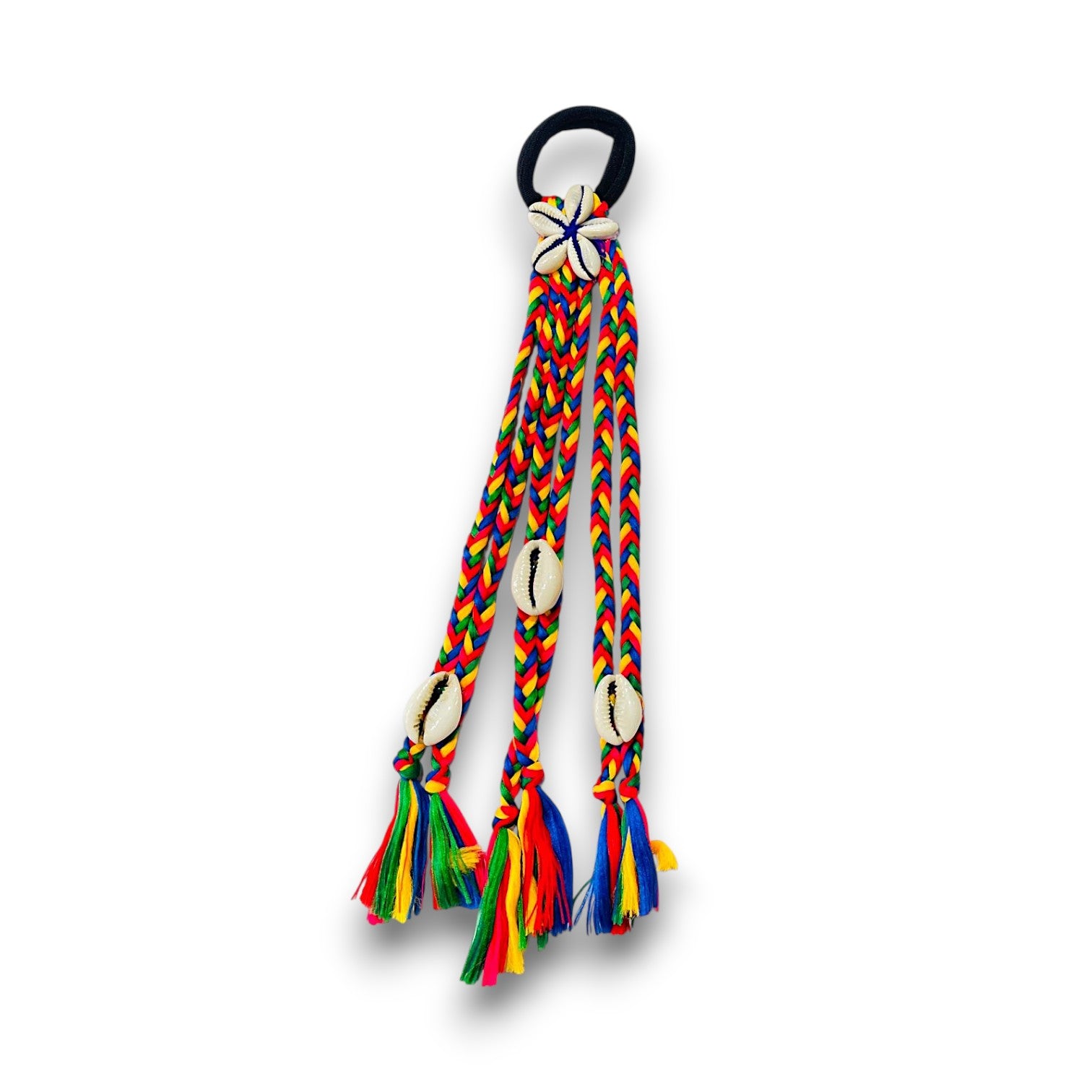 Colorful Braided Hair Ties with Cowrie Shells