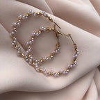 Round Shape Pearl Korean Earrings
