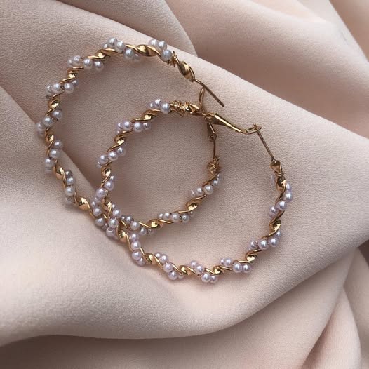 Round Shape Pearl Korean Earrings