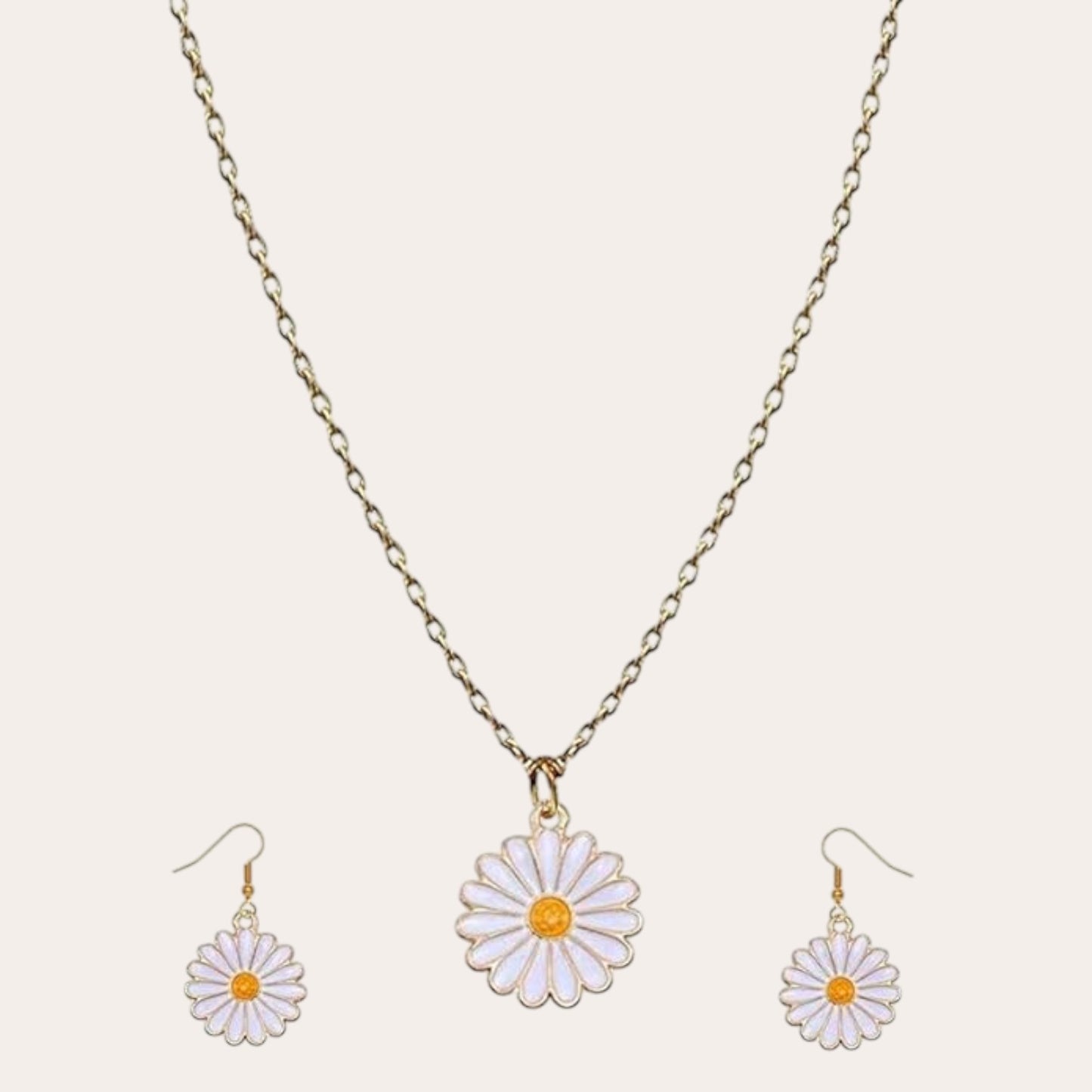 daisy neckless with earring jewellery set