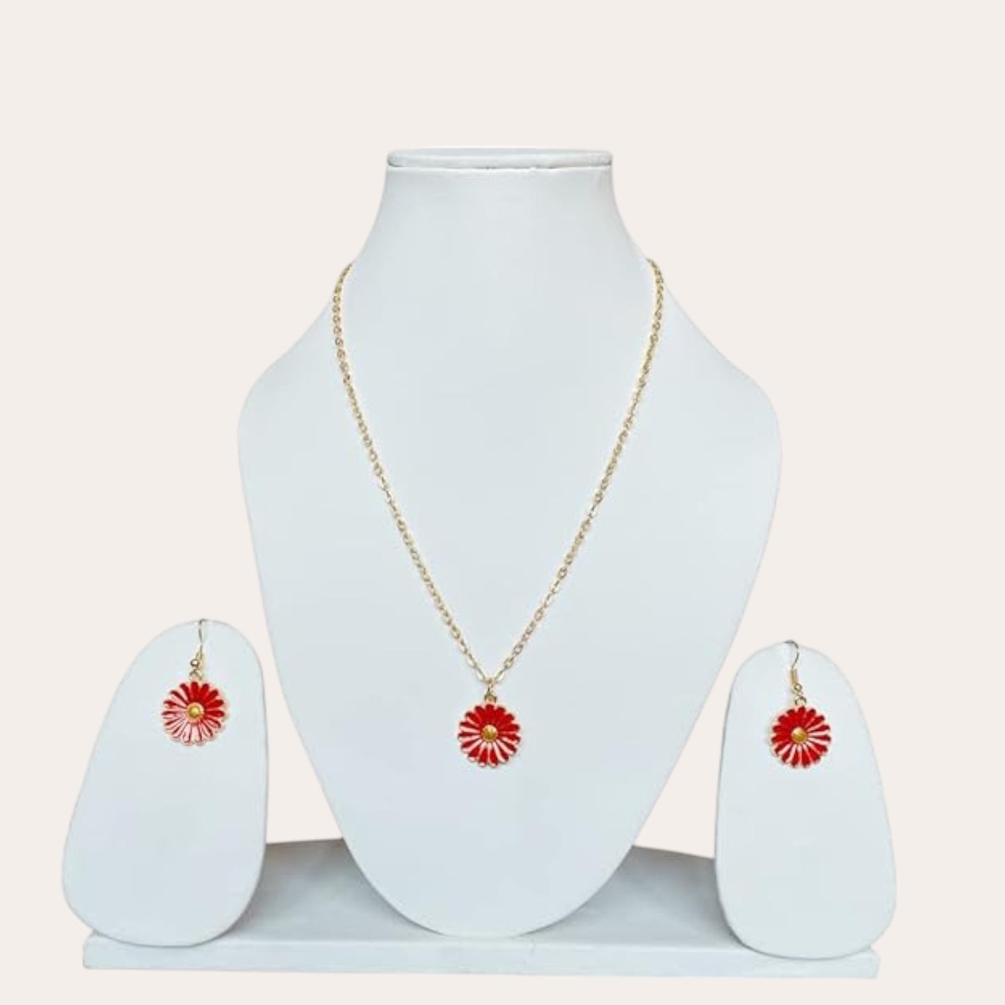 daisy neckless with earring jewellery set