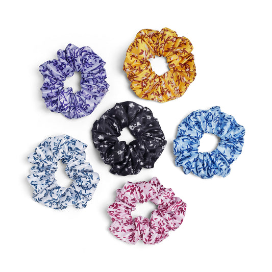 Flower printed Rubber band printed Scrunchies set of 6 pc