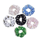 Daisey Flower printed Rubber band printed Scrunchies set of 6 pc