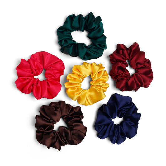 Darker color Rubber band Plan set of 6 pc Scrunchies for Dailey wear