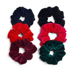 Velvet Plan color Rubber band set of 6 pc Scrunchies