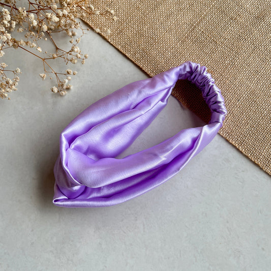 Silk Satin Knot Hairband-Lavender