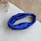 Silk Satin Knot Hairband-Blue