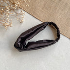 Silk Satin Knot Hairband- Black