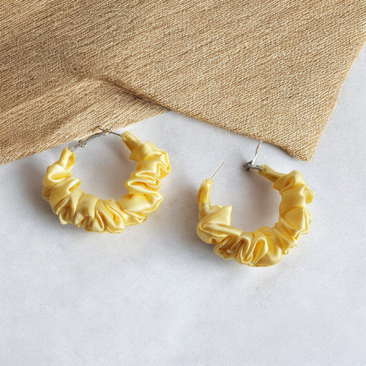 Topaz Yellow Scrunchie Hoop earring