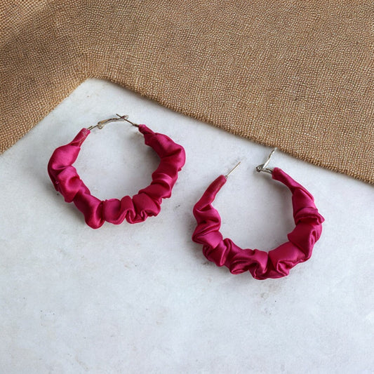 Bliss Pink Scrunchie Hoop earring