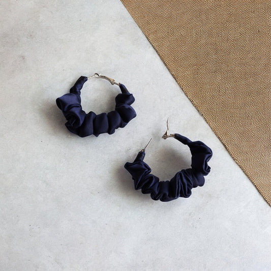 Sapphire Blue Scrunchie Hoop earring