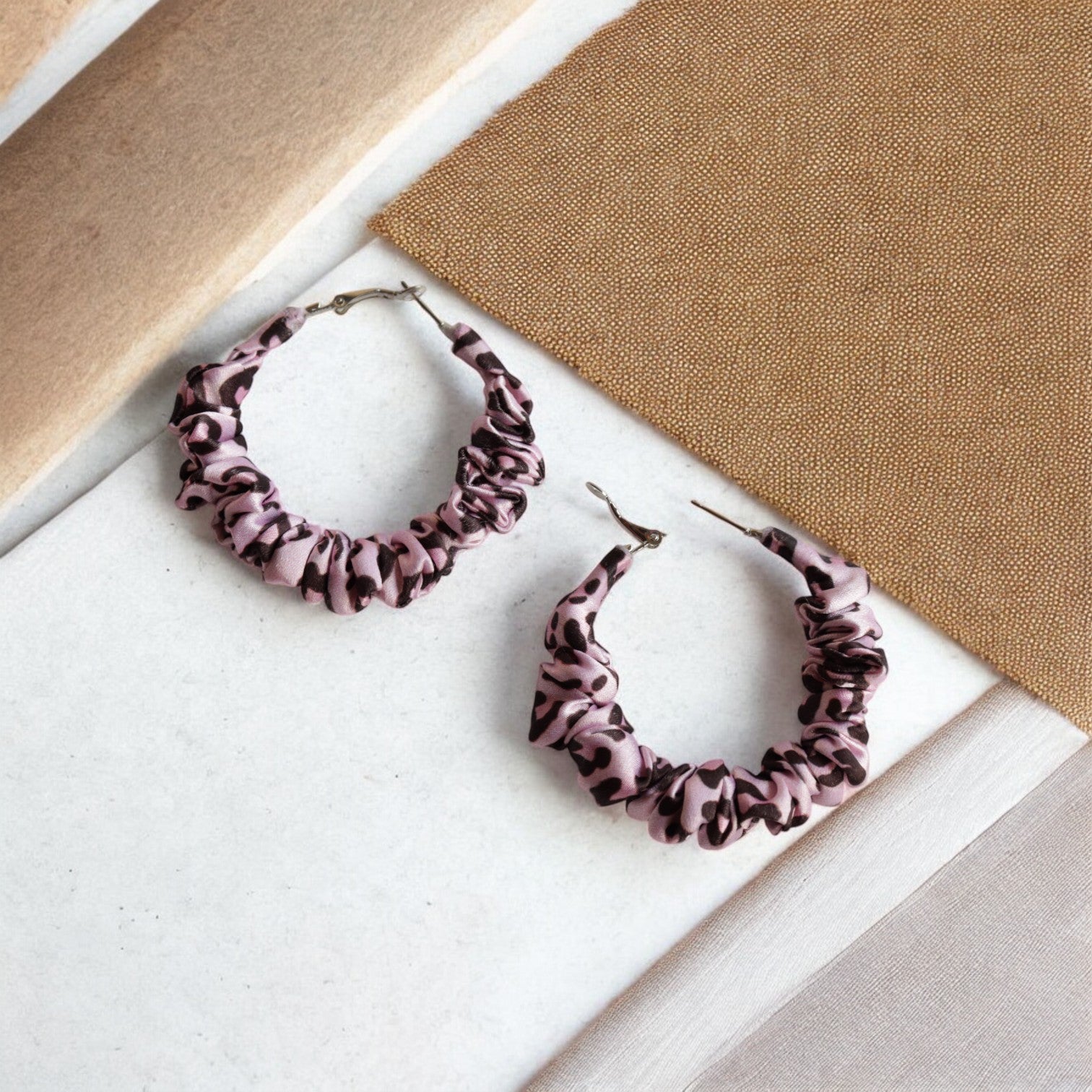Pink Prowl Scrunchie Hoop earring