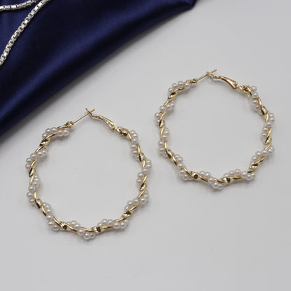 Round Shape Pearl Korean Earrings