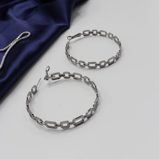 Chainlink Hoops Korean Earrings